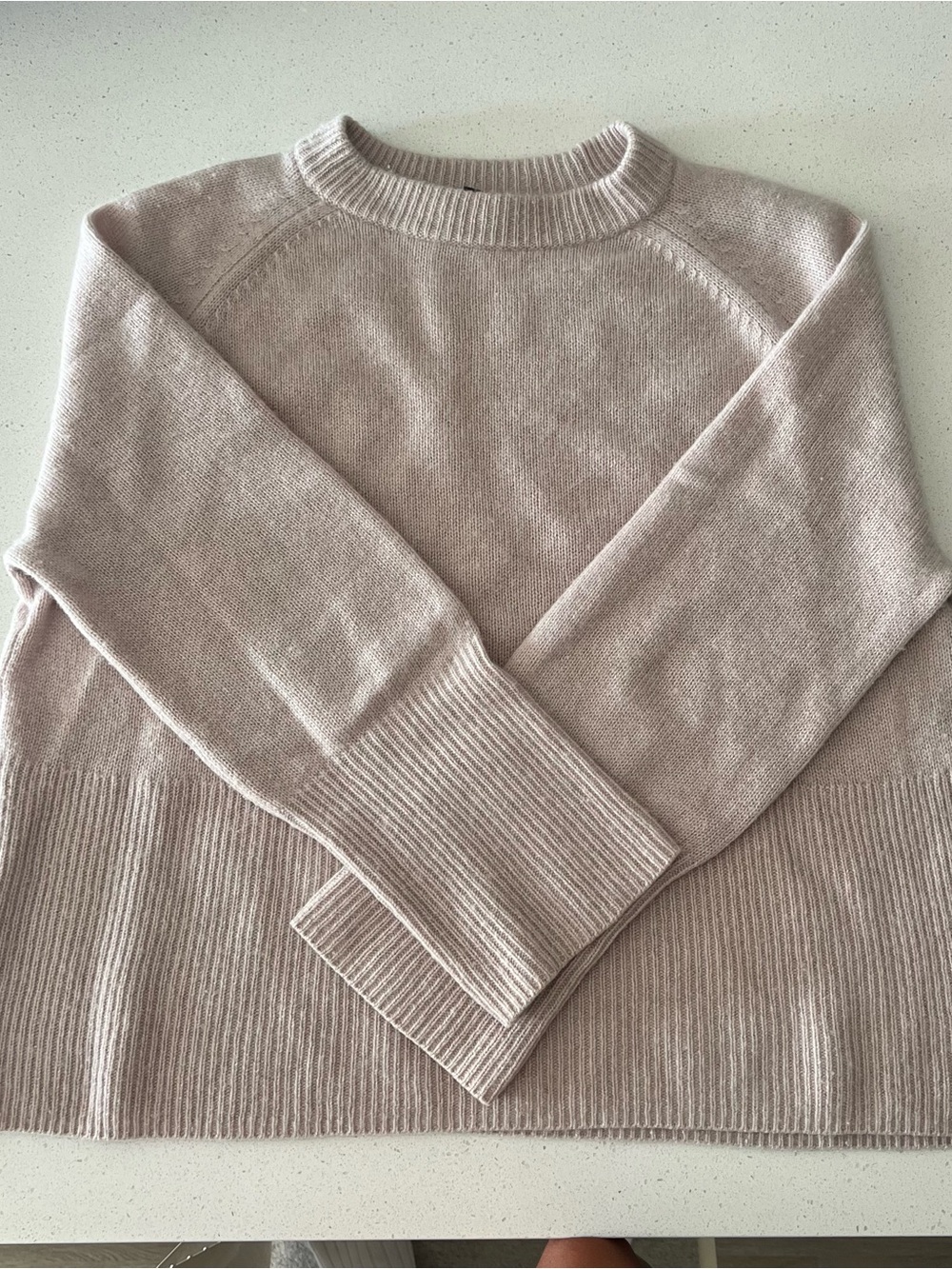360 CASHMERE Classic Crewneck Women’s 100% cashmere Sweater Small Blush Pink